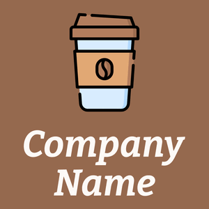 Coffee cup logo on a Dark Tan background - Comida & Bebida
