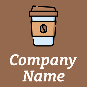 Coffee cup logo on a Dark Tan background - Essen & Trinken