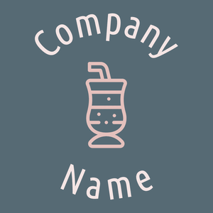 Cocktail drink logo on a Blue Bayoux background - Alimentos & Bebidas