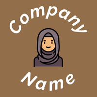 Arab woman logo on a Dark Tan background - Comunidad & Sin fines de lucro