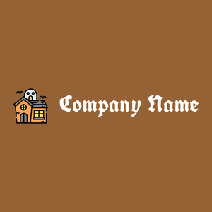 Haunted house logo on a McKenzie background - Domaine de l'architechture