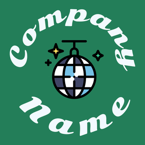 Disco ball logo on a Sea Green background - Entertainment & Arts