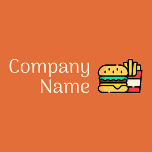 Burger logo on an orange background - Cibo & Bevande