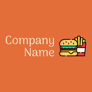 Burger logo on an orange background - Comida & Bebida