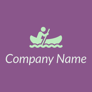 Man in canoe logo on a purple background - Esportes