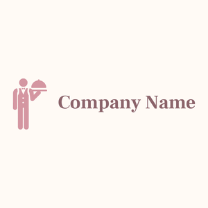 Waiter logo on a Seashell background - Essen & Trinken