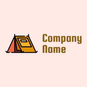 Camping tent logo on a Misty Rose background - Automóveis & Veículos