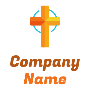 Carrot Orange Cross on a White background - Religious