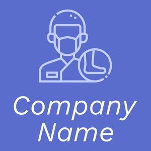 Podiatrist logo on a Slate Blue background - Hospital & Farmácia