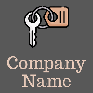 Room key and keychain logo on a grey background - Viajes & Hoteles