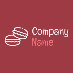 Macarons logo on a Mexican Red background - Cibo & Bevande