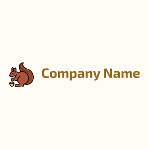 Squirrel logo on a Floral White background - Tiere & Haustiere