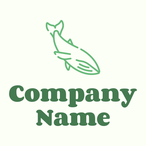 Blue whale logo on a Ivory background - Abstracto