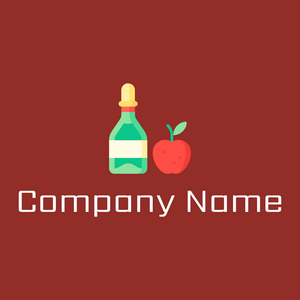 Sunset Orange Apple cider vinegar on a Bright Red background - Eten & Drinken