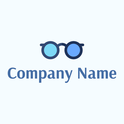 Eyeglasses logo on a Alice Blue background - Negócios & Consultoria