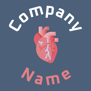 Heart logo on a Chambray background - Hospital & Farmácia
