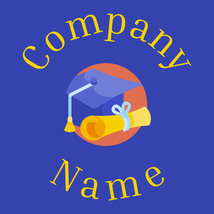 Graduation logo on a Free Speech Blue background - Éducation