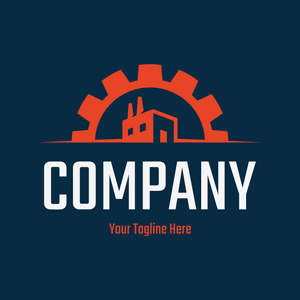 Industry logo with orange gearing - Industrial