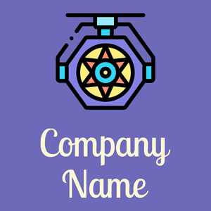 Kaleidoscope logo on a Chetwode Blue background - Abstrait