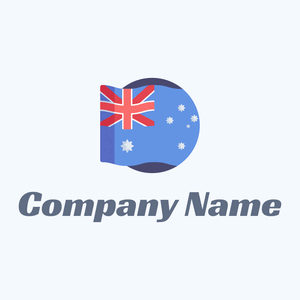 Waving Rounded Australia on a Alice Blue background - Abstrait