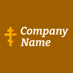 Orthodox cross logo on a Olive background - Abstract