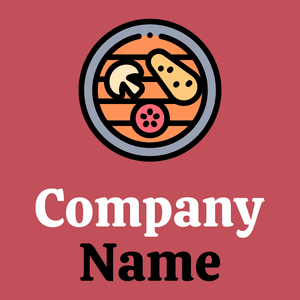 Barbecue logo on a Fuzzy Wuzzy Brown background - Comida & Bebida