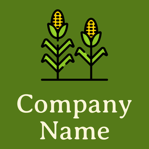 Corn logo on a Olive Drab background - Agricultura