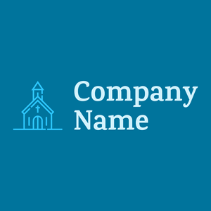 Church logo on a Cerulean background - Abstract