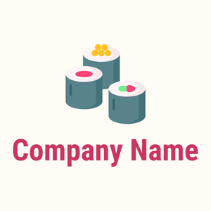 Sushi logo on a Floral White background - Essen & Trinken
