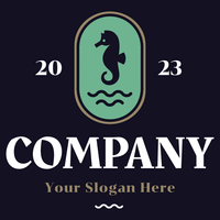 seahorse logo on dark blue background - Animaux & Animaux de compagnie