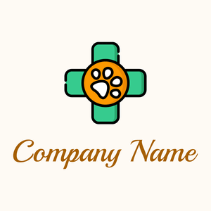 Veterinarian logo on a Floral White background - Animaux & Animaux de compagnie