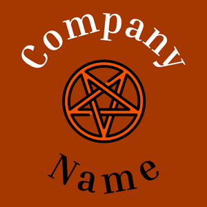 Pentagram logo on a Tenne (Tawny) background - Religion et spiritualité