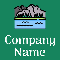 Mountain logo on a Deep Sea background - Meio ambiente