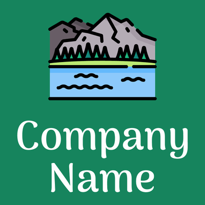 Mountain logo on a Deep Sea background - Landscaping