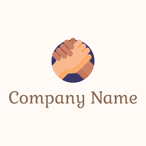 Handshake logo on a Seashell background - Abstracto