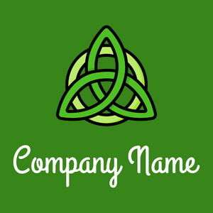 Celtic knot logo on a Forest Green background - Religion