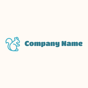 Outlined Squirrel logo on a Seashell background - Tiere & Haustiere