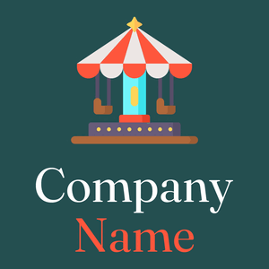 Merry go round logo on a Teal Blue background - Unterhaltung & Kunst