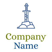 fancy sword logo on a White background