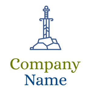 fancy sword logo on a White background