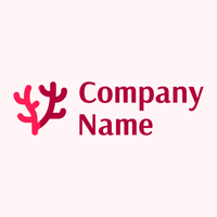 Red Coral logo on a Lavender Blush background - Abstract