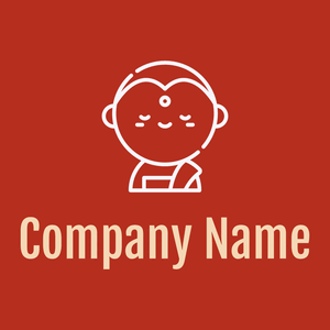 Monk logo on a Fire Brick background - Religión