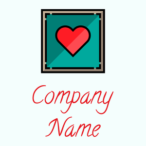 Heart logo on a Azure background - Computer