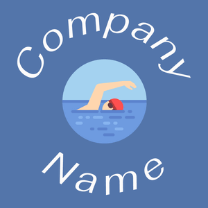 Swimming logo on a San Marino background - Jeux & Loisirs