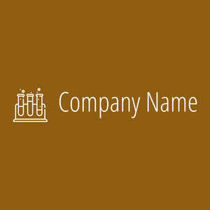 Test tube logo on a Golden Brown background - Indústrias