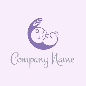 sleeping baby in arm logo - Enfant & Garderie