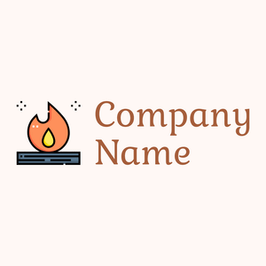 Fire logo on a Seashell background - Abstrakt