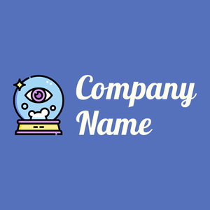 Crystal ball logo on a Havelock Blue background - Abstrait