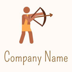 Caveman hunting logo on a pale background - Esportes