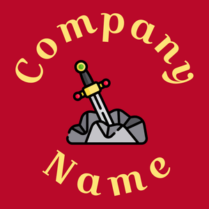 Sword logo on a Venetian Red background - Arte & Entretenimiento